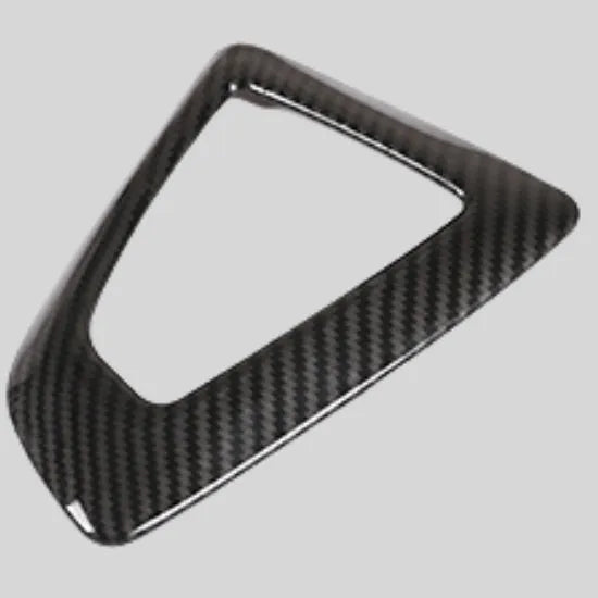 BMW carbon fibre pattern gear selector base frame with left-hand titanium finish