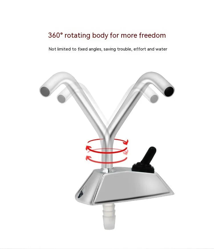 Electronic control RV faucet with rotating spout made from mirror-polished 316 stainless steel