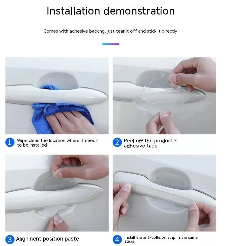 Clear 3D adhesive stickers for protecting car door handles from scratches