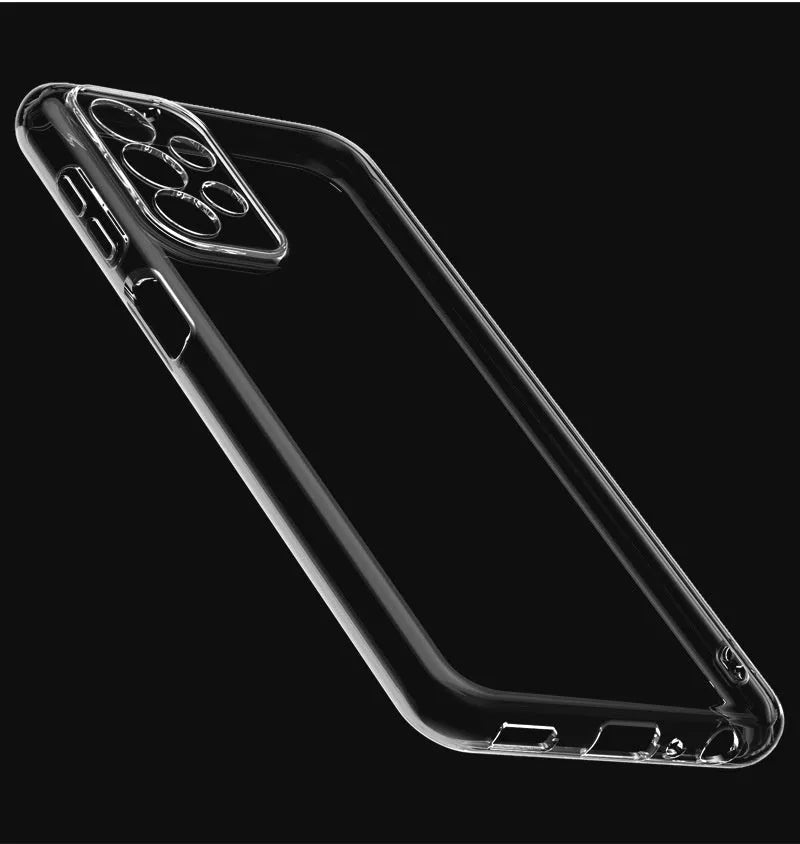 Transparent TPU phone case for Samsung with shockproof protection and fine hole cutouts