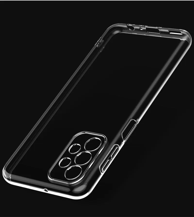 Transparent TPU phone case for Samsung with shockproof protection and fine hole cutouts