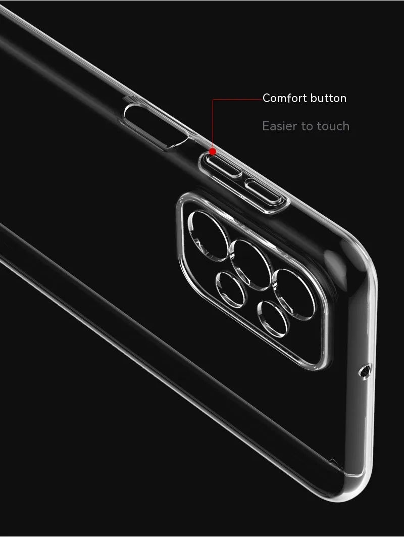 Transparent TPU phone case for Samsung with shockproof protection and fine hole cutouts