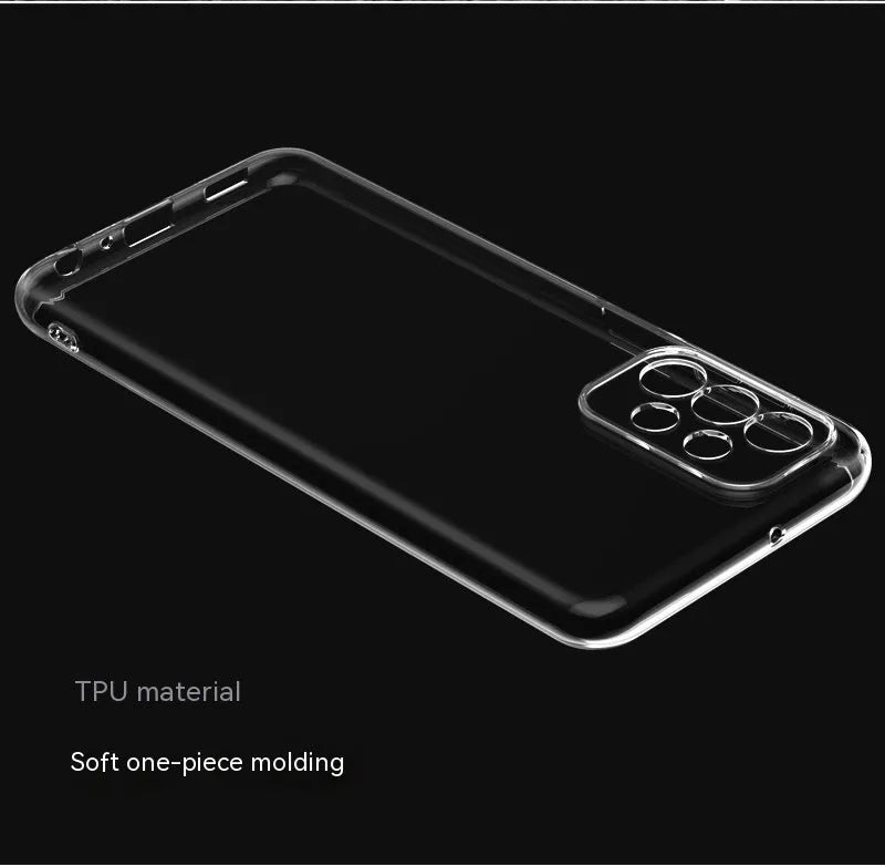 Transparent TPU phone case for Samsung with shockproof protection and fine hole cutouts