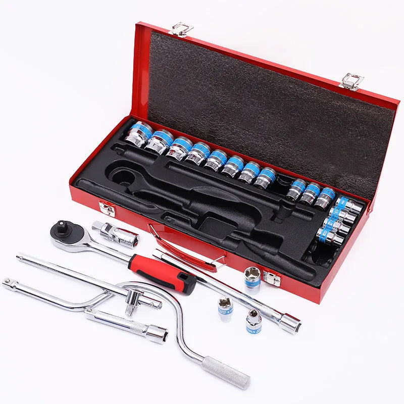 24-piece curved bow car repair wrench combination set in chrome vanadium steel