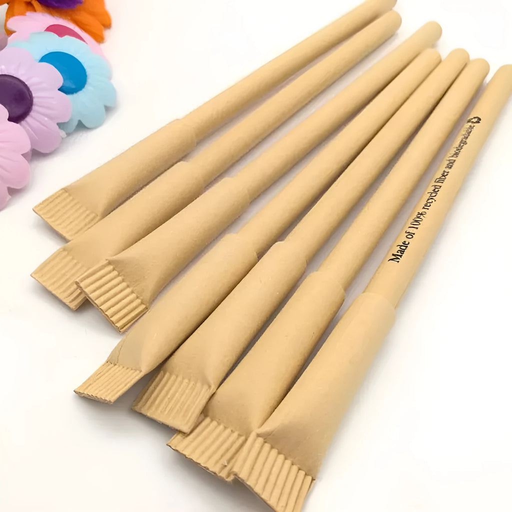 Eco-friendly kraft paper tube pen 15.5cm with bullet 1.0 head and blue or black oily ink