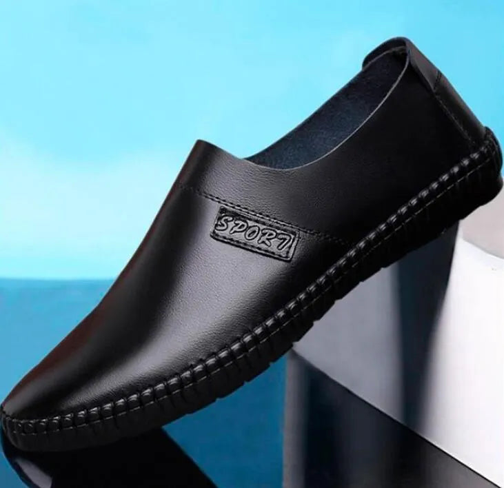 New Strap Man Casual Shoes PU Upper Rubber Outsole Black Brown Solid Spring Autumn
