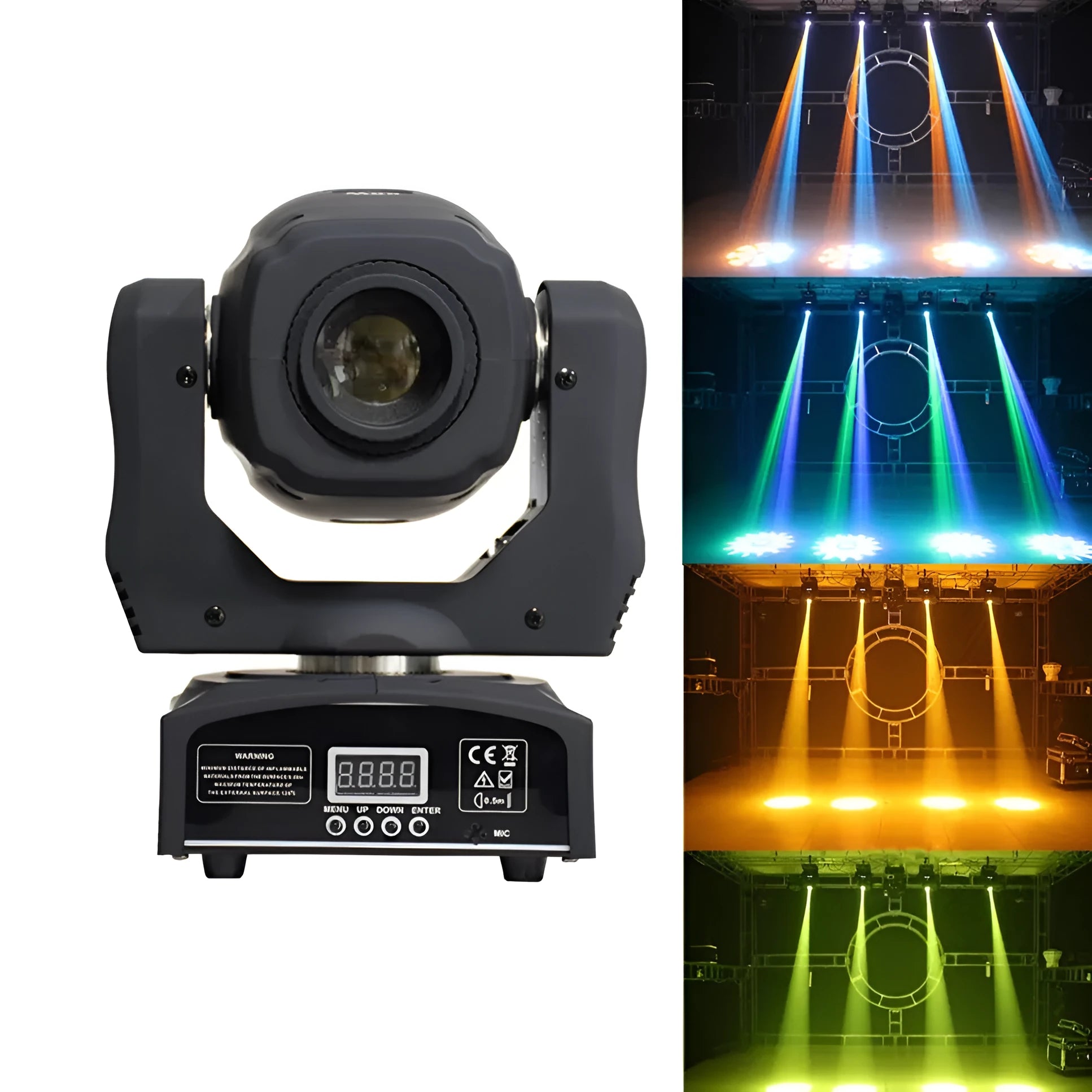 60W LED moving head light with rotating colour beams for stage and KTV use