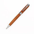 Wooden metal ballpoint pen with rosewood barrel on white background