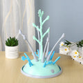 Portable baby bottle drying rack in green colour, 37x22cm, made from non-toxic PP material
