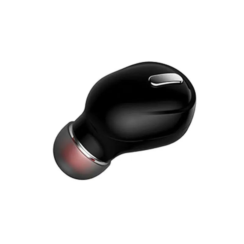X9 mini single ear Bluetooth headset in black and white colour options showing compact earpiece design