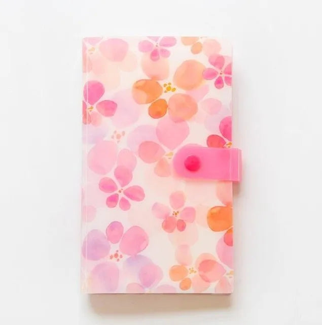 Business card holder book in PVC and PP, 190mm x 120mm, with smile logo and protective shell