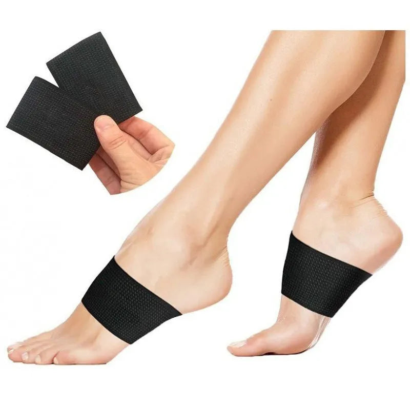 Flat foot support pad with elastic bandage in heart style and ordinary style designs.