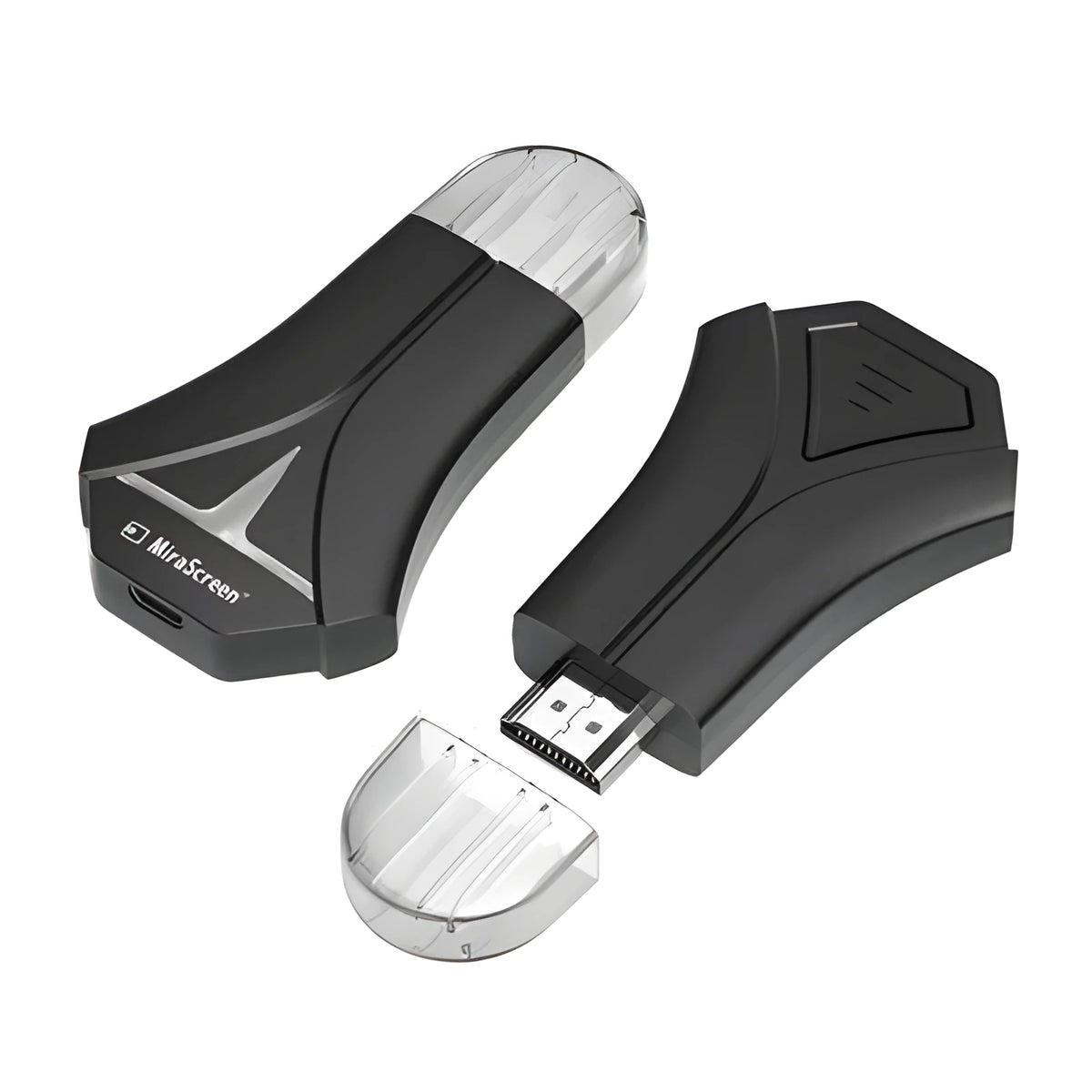 Mirascreen K12 HDMI WiFi dongle with USB connection, 1920x1080 output, Am8268 processor, for indoor display casting.
