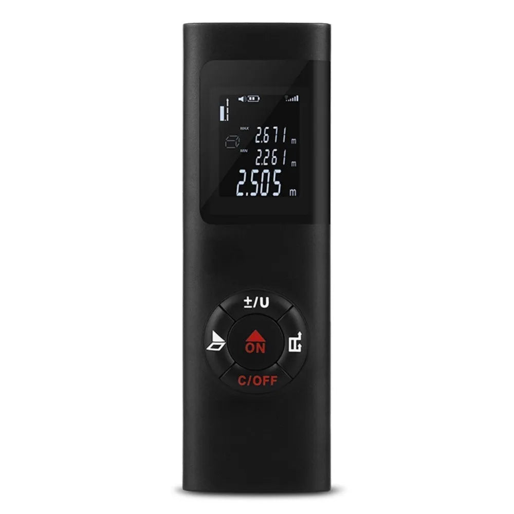 Mini laser range finder pocket size 40m black ABS enclosure with LCD backlight display