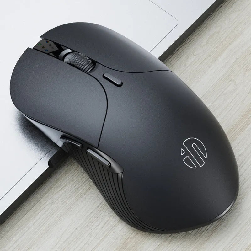 Black wireless voice control mouse with 6 buttons and scroll wheel