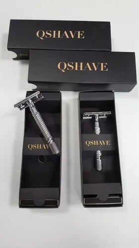 Metal double edged safety razor with 80mm handle and storage box