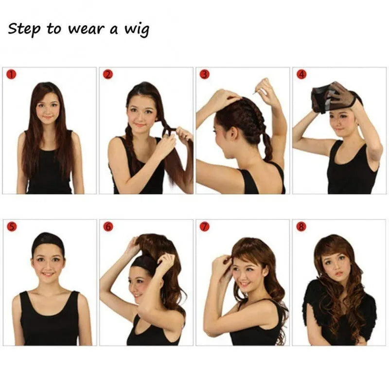 Black small curly wig, 35cm length, adjustable 52-56cm head circumference, matte synthetic fibre