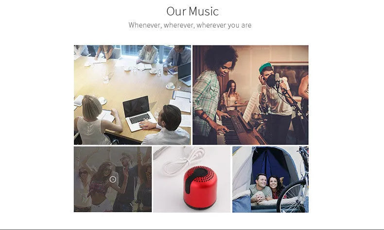 Hieha XQ11 cylindrical metal wireless Bluetooth speaker in various colours on a surface