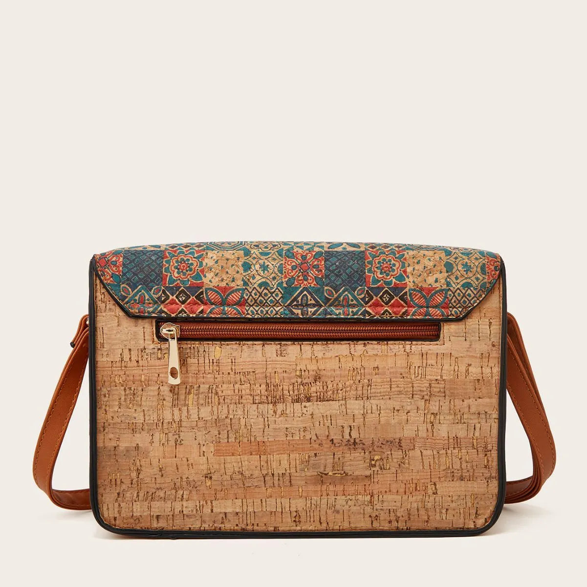 Women's printed PU crossbody bag with single strap in a selection of colour patterns.
