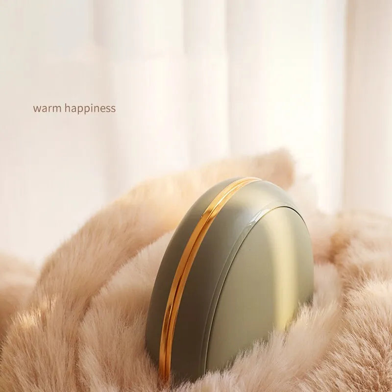 Portable 10000mAh USB power bank hand warmer in brown, with Type C interface and dual gear switch