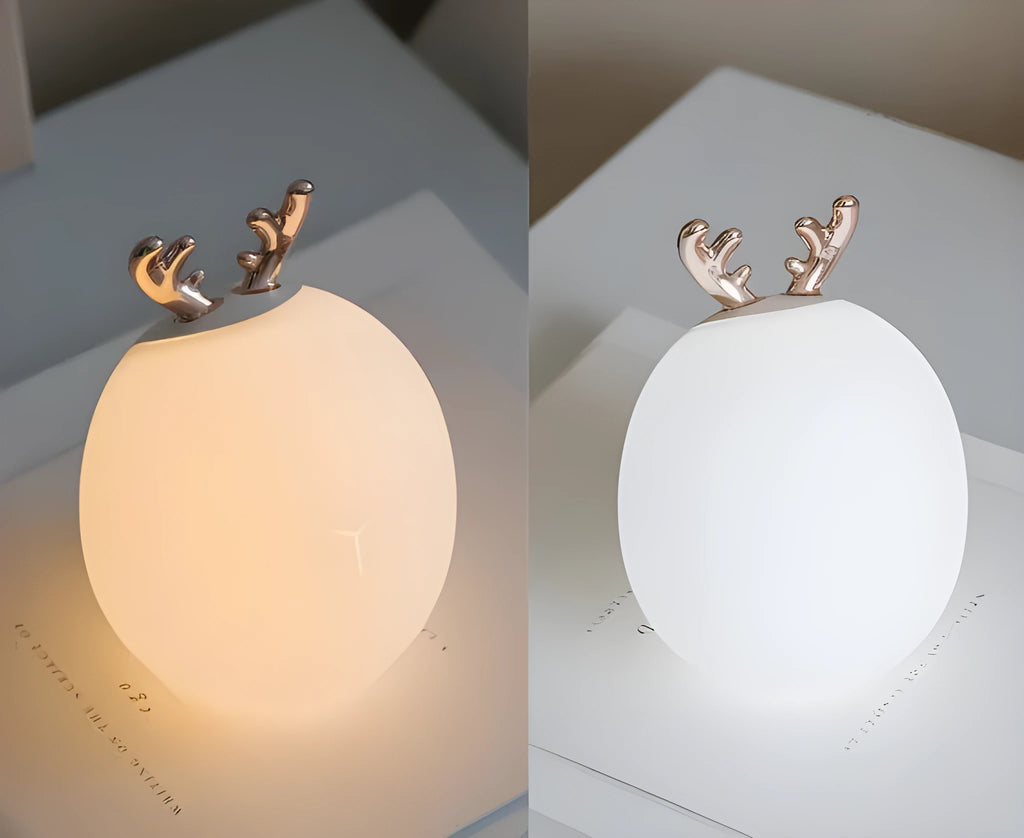 LED cartoon night light with warm and cold light modes rabbit or deer style USB powered 0.5W