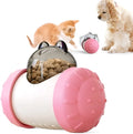 Interactive treat dispensing dog toy in green, 14.6 cm, made from food-grade ABS and PC material with self-standing tumbler design