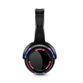 Black over-ear silent disco wireless headphones with 40mm drivers and a 3.5mm cable