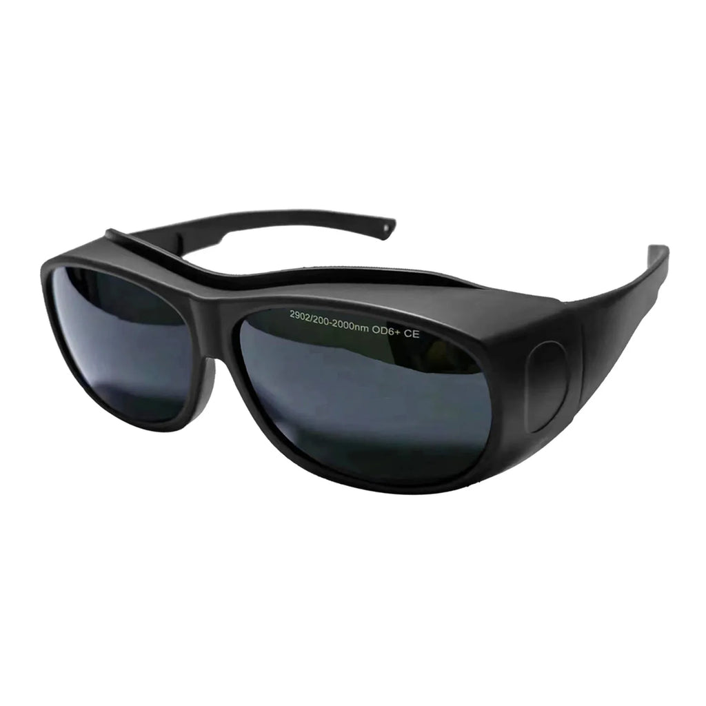 Photon skin rejuvenation and welding goggles with clear PC lenses for 200–2000nm laser protection.