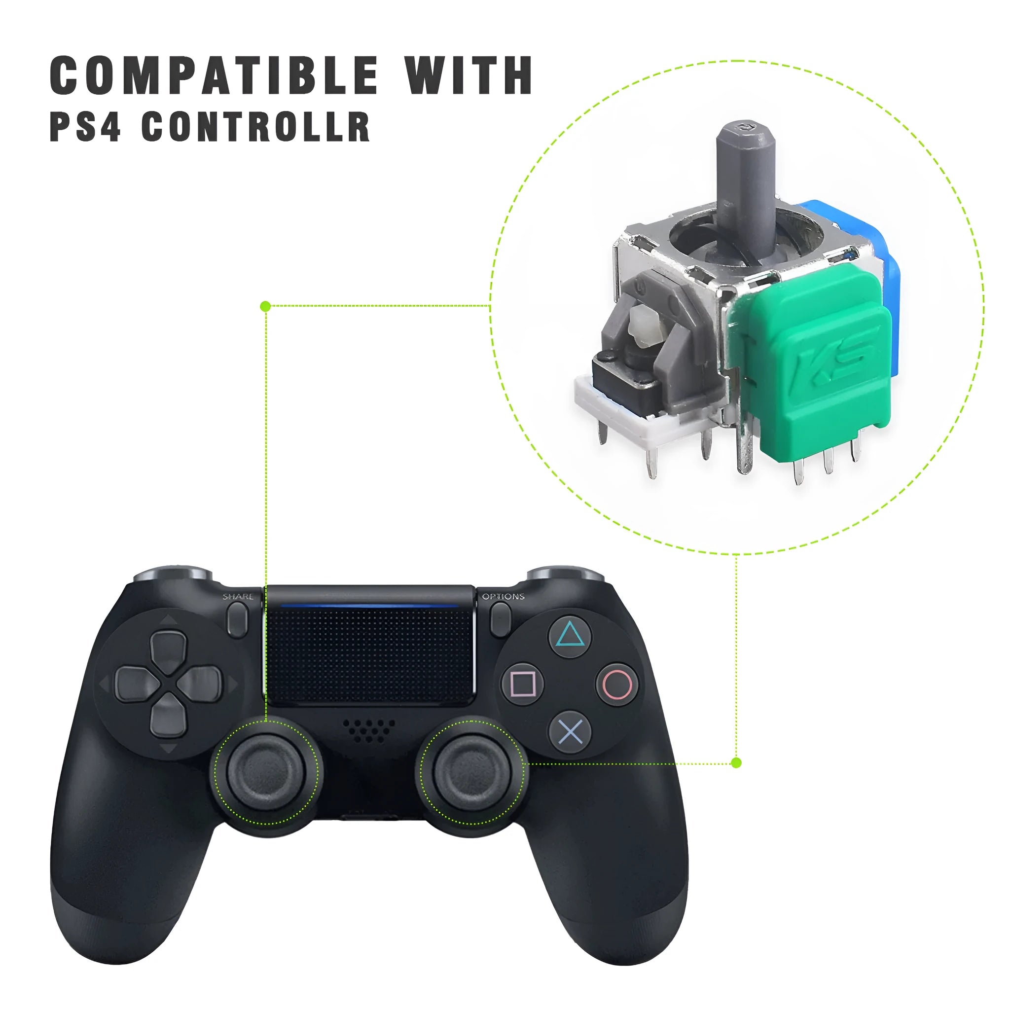 Hall effect electromagnetic joystick replacement module for PS5, PS4, XBOX and Nintendo Switch gamepad repairs