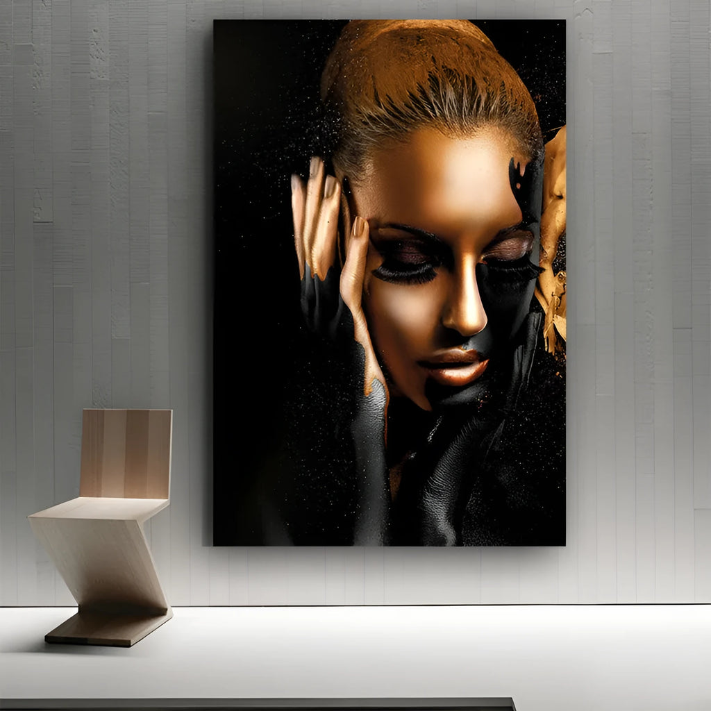 HD canvas wall painting African woman still life spray paint decor
