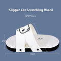 White slipper style corrugated paper cat scratch board on a plain background.