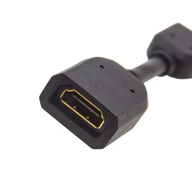 Male To Female HDMI Extension Cable 10cm black with gold plated plug and TPE wire jacket