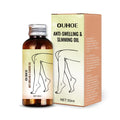 50ml bottle of moisturising body oil with natural extracts for skin care and leg massage.