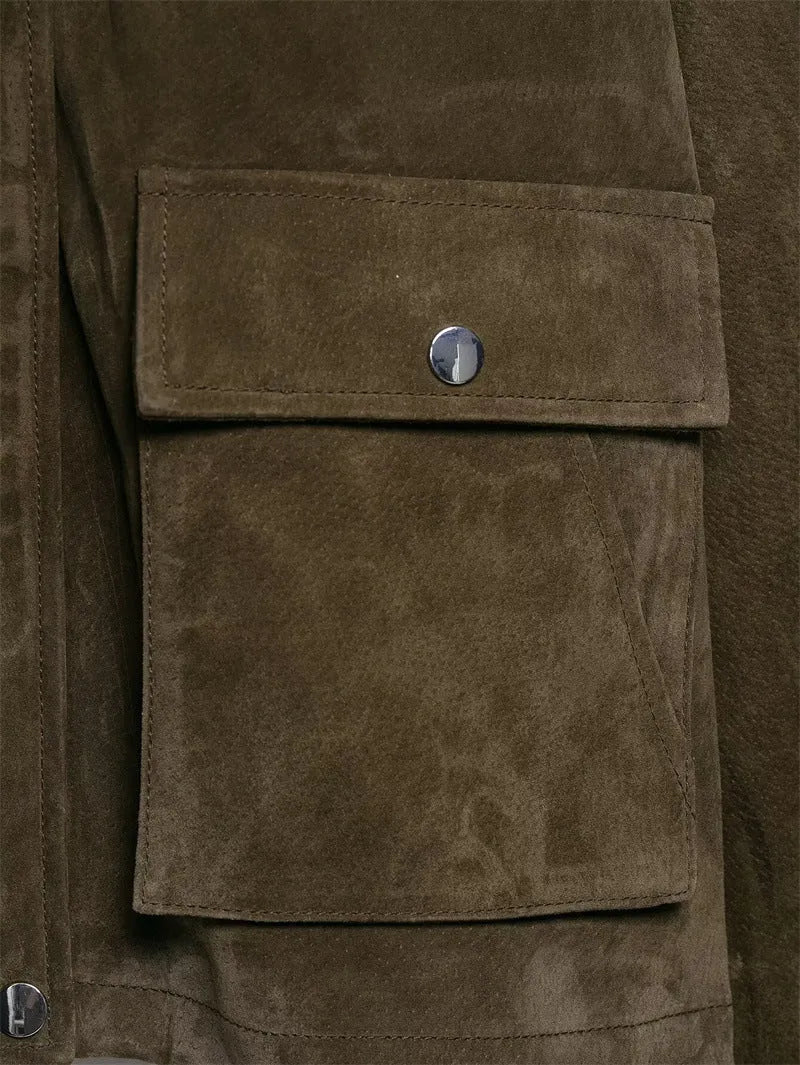Women's medium thickness PU leather jacket in regular fit with Japanese Korean casual styling