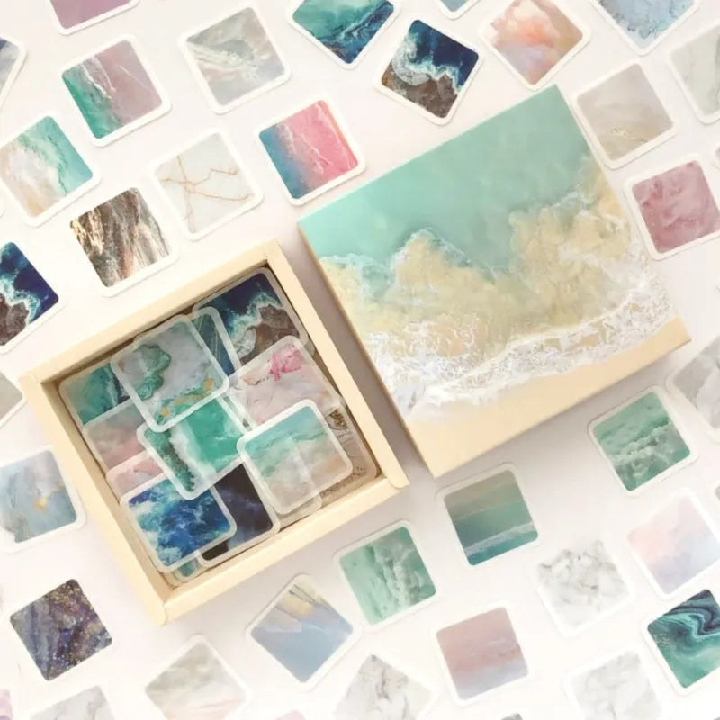 200 pc washi paper sticker box set with Japanese paper, assorted colours, 10x10cm outer pack