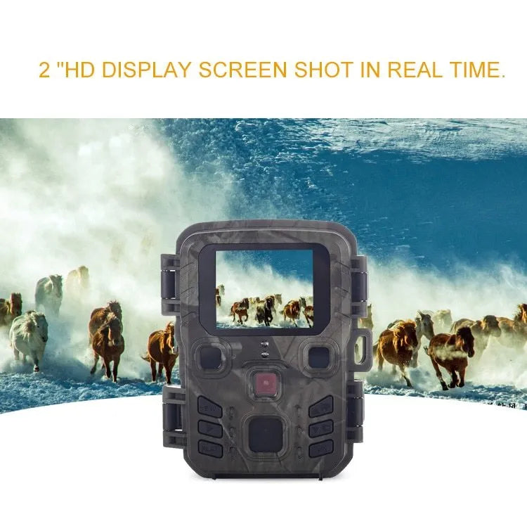 Black infrared night vision monitoring device with 12 megapixel resolution and TF card storage