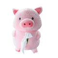 Soft plush lamb car tissue box cover on a car dashboard