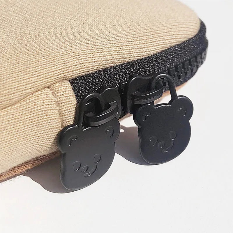 Cotton cartoon animal laptop sleeve bag with zipper closure for 11 13 15 inch devices, featuring a liner and computer pocket