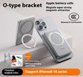 MagSafe magnetic wireless charger power bank in aluminium alloy with O-type stand, white colour