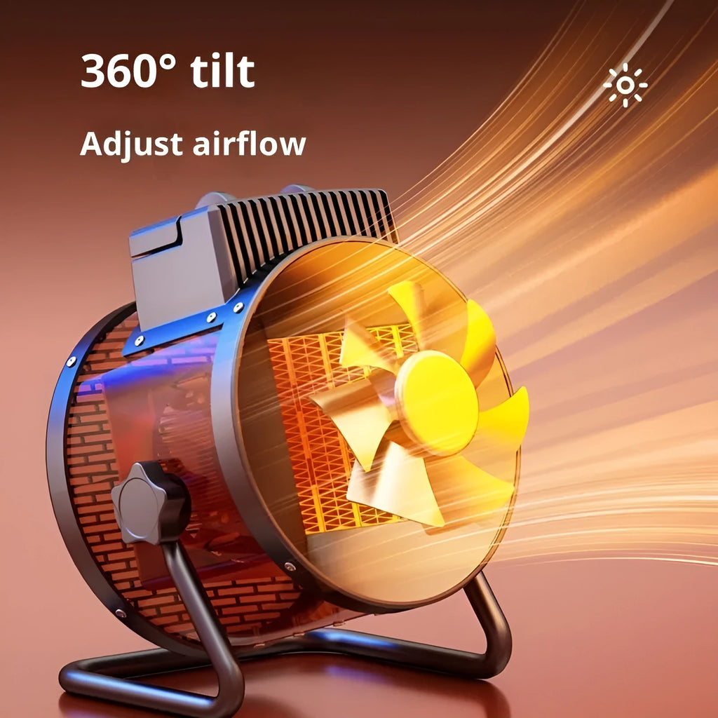 Home high-power mini heater with button controls and EU plug in black finish