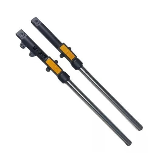 Pair of black motorcycle front shock absorbers for Vento Tornado Storm 250, 50x13x5cm