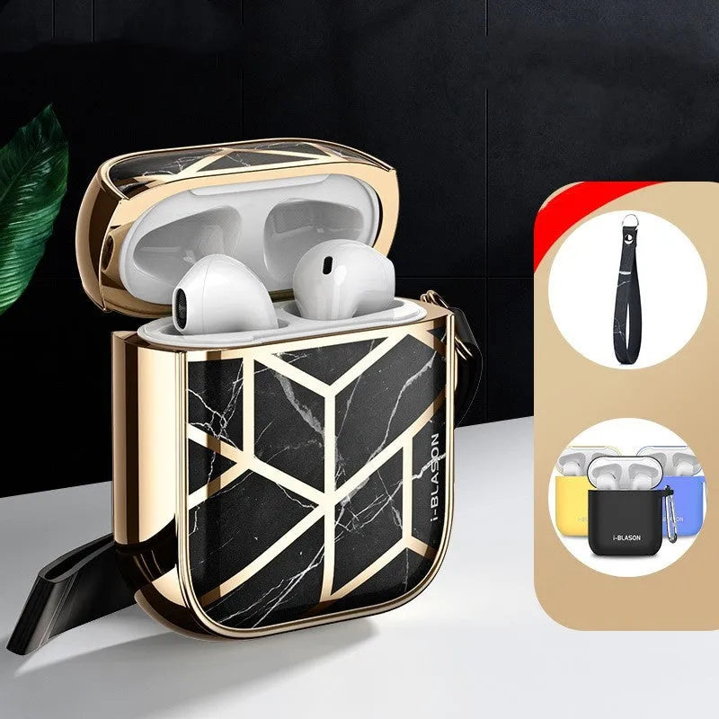 i-Blason protective TPU case for AirPods 1/2 in black with anti-lost leather hand strap
