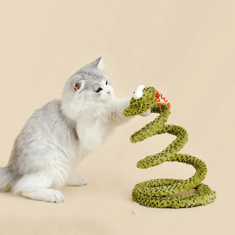 Green extendable cat teaser stick with feather attachment measuring 140cm long