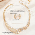 Gold-tone alloy necklace and earrings set for women with heart, water drop and bell motifs