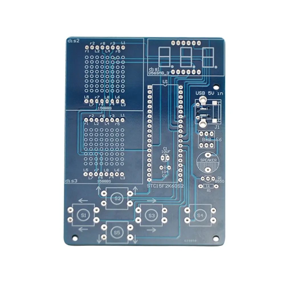 Single-chip computer game set DIY unwelded kit with shell and four games