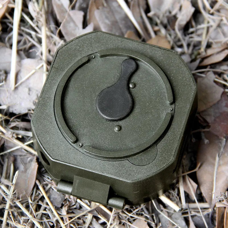 M2 outdoor professional geological compass with green metal housing on white background