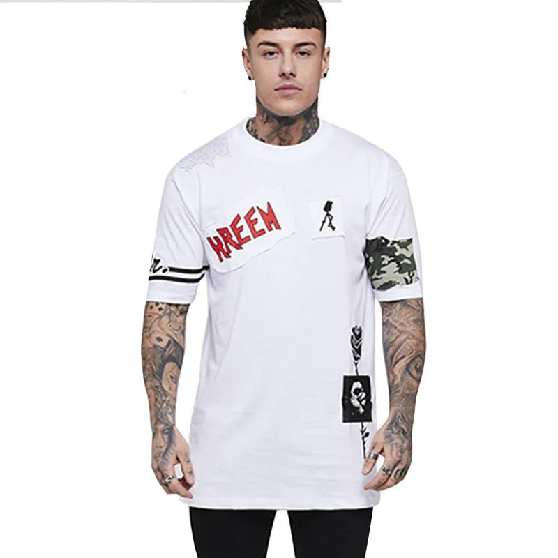 Men's loose fit short sleeve cotton t-shirt in black front view