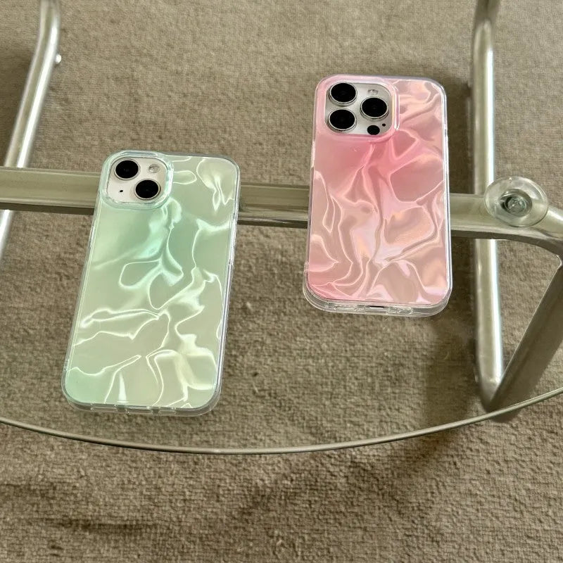 Gradient double layer water ripple TPU phone case in blue for iPhone 13 Pro Max