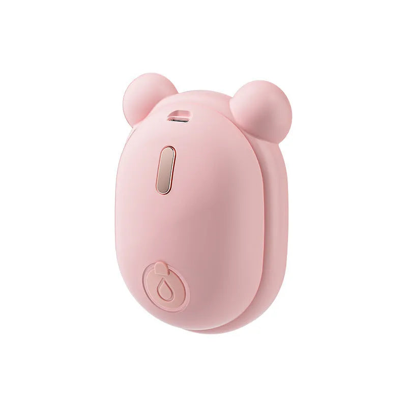 Pink rechargeable pet grooming brush with spray mist function and removable silicone comb head