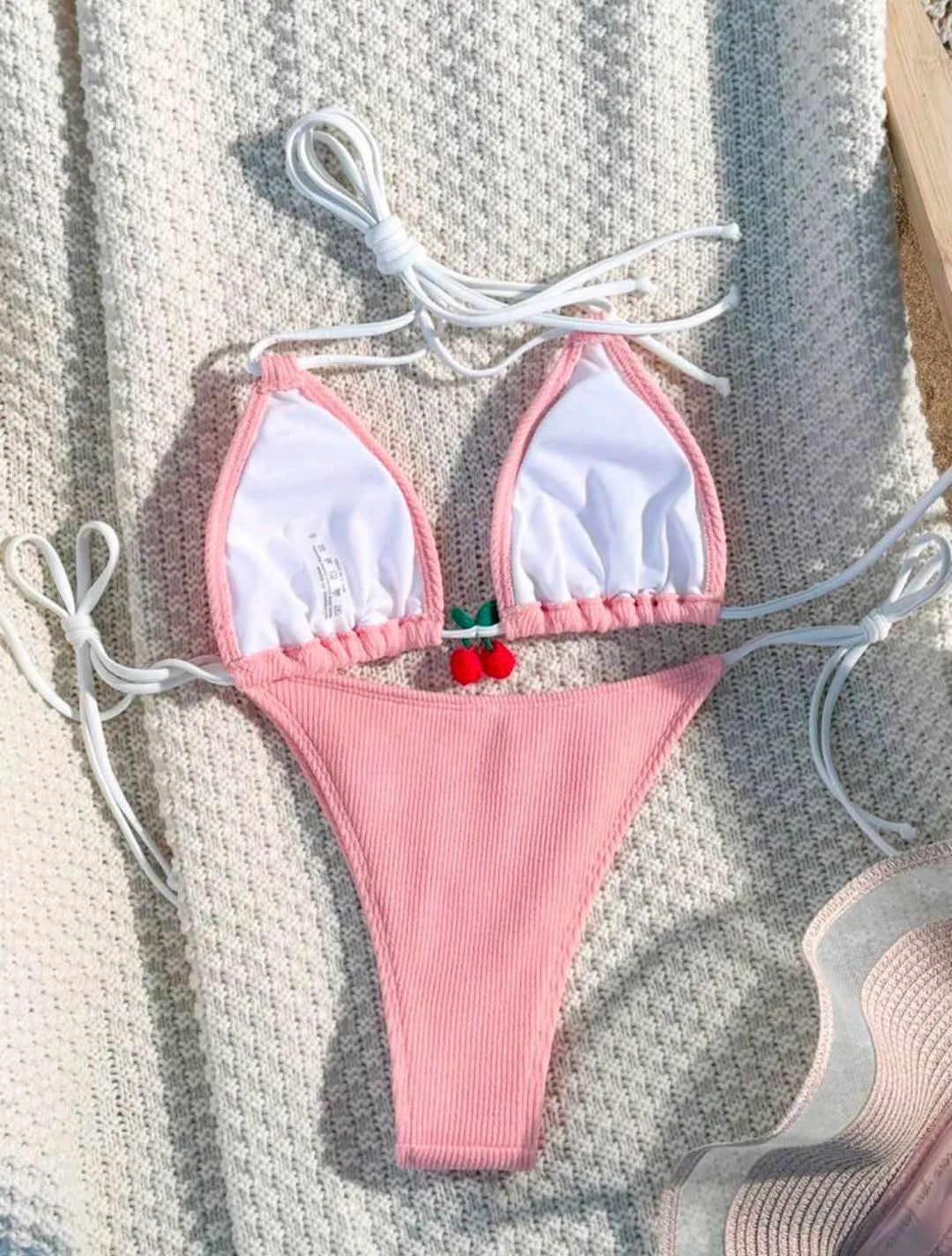 Women's quick-dry nylon bikini swimsuit in a backless briefs style